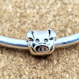 5/$21 ❤️ SILVER PIG CHARM BEAD FOR PANDORA BRACELETS